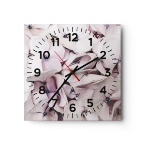 Wanduhr - Glasuhr - In einer Blumenflut - 30x30 cm