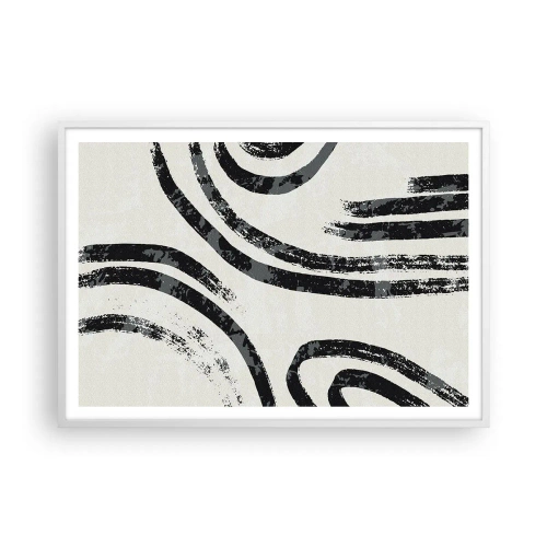 Poster in einem weißen Rahmen - Bei Hälfte angehalten - 100x70 cm