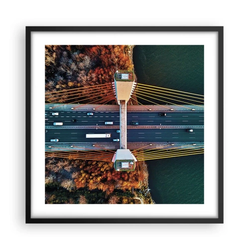 Poster in einem schwarzem Rahmen - Jenseits der Gewässer, jenseits der Wälder - 50x50 cm