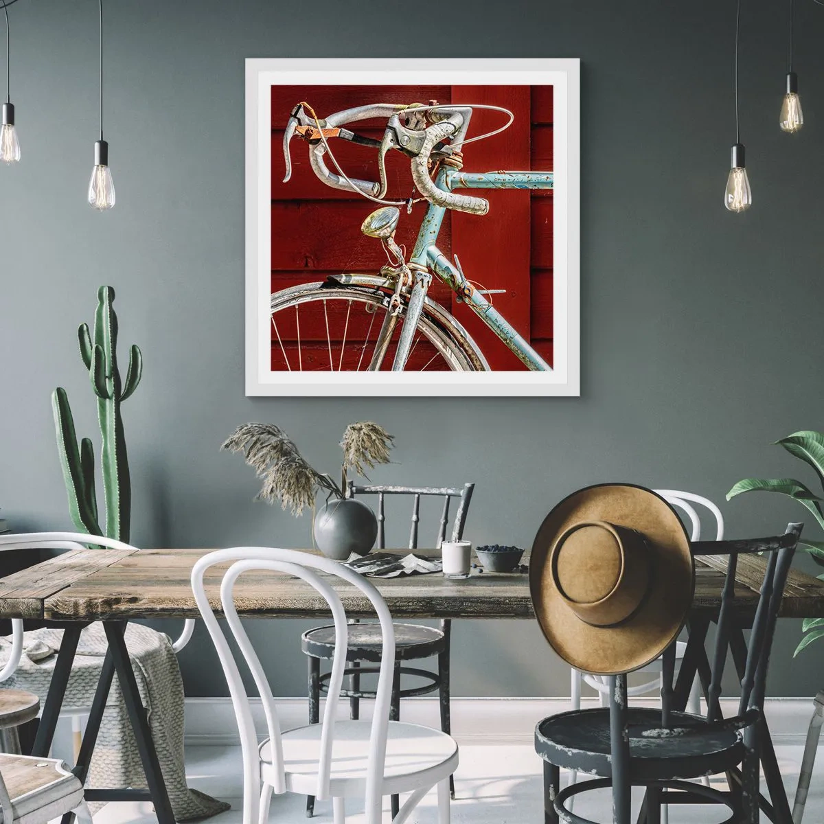 Poster in einem weißen Rahmen - Geschaffen um zu siegen - 30x30 cm