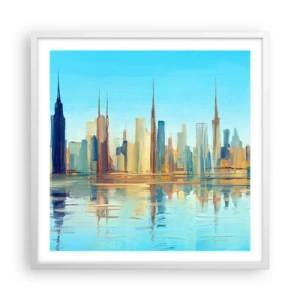 Poster in einem weißen Rahmen - Sonnige Metropole - 60x60 cm