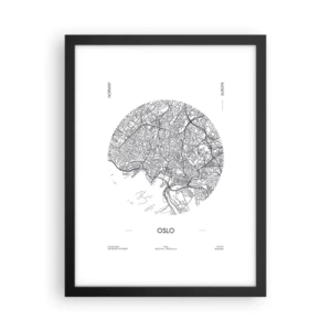 Poster in einem schwarzem Rahmen - Anatomie von Oslo - 30x40 cm