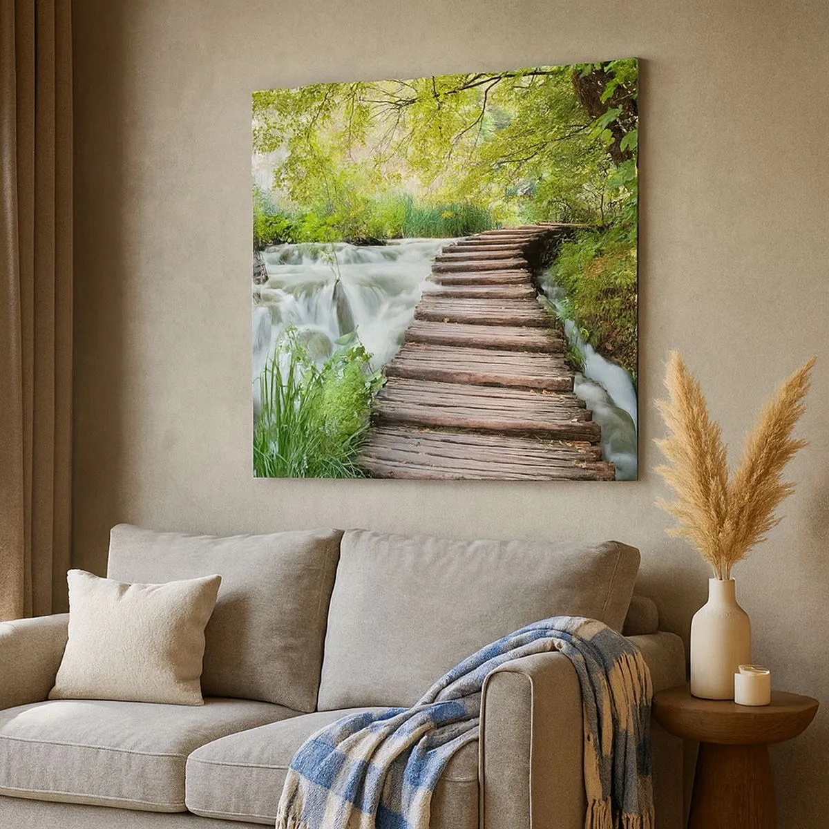 Bild auf Leinwand - Leinwandbild - Das Wasser ist überhaupt nicht ruhig - 30x30 cm