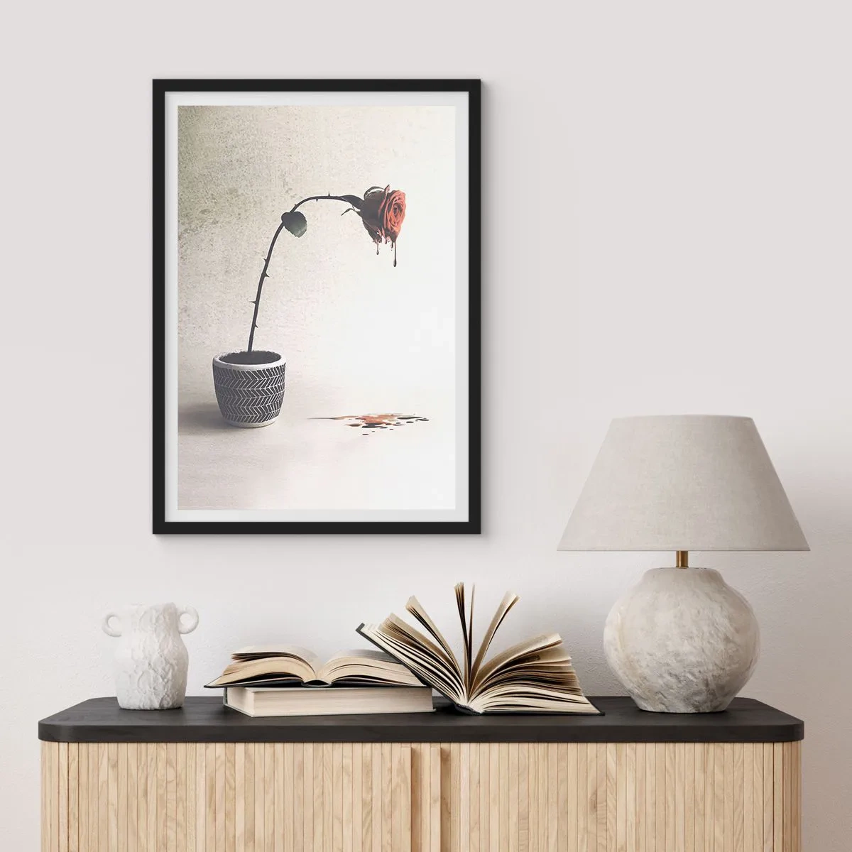 Poster in einem schwarzem Rahmen - Rosa dolorosa - 40x50 cm