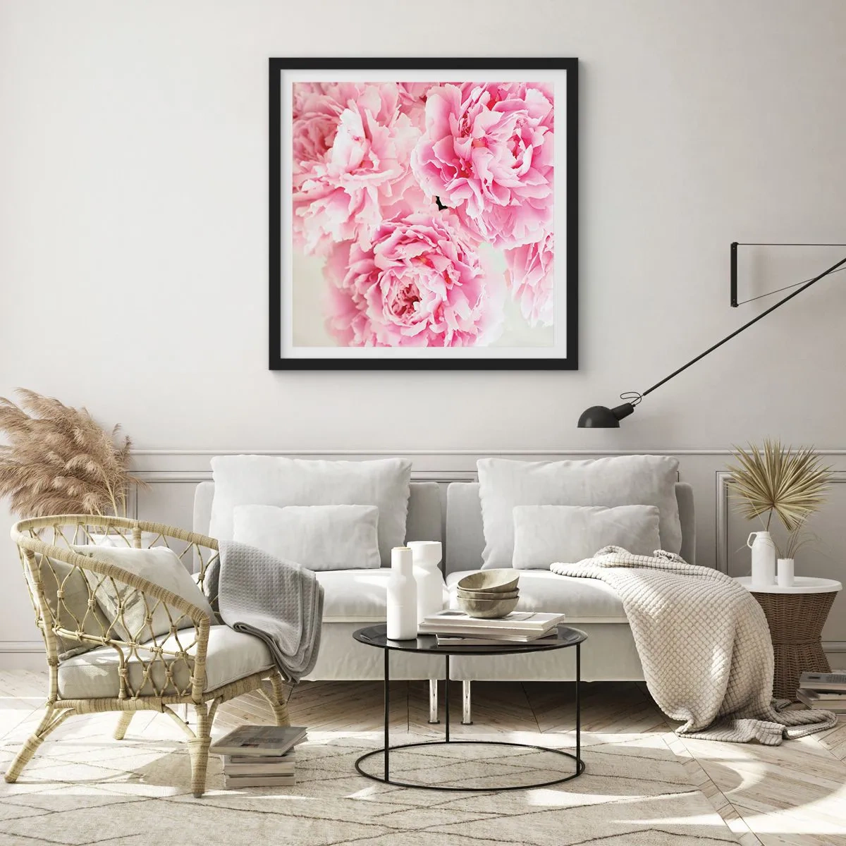Poster in einem schwarzem Rahmen - In rosa Glamour - 30x30 cm