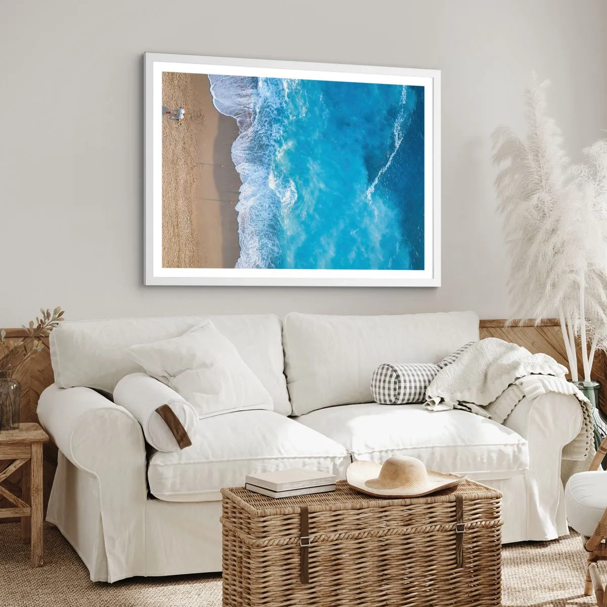 Poster in einem weißen Rahmen - Die Kraft des Blaus - 40x30 cm