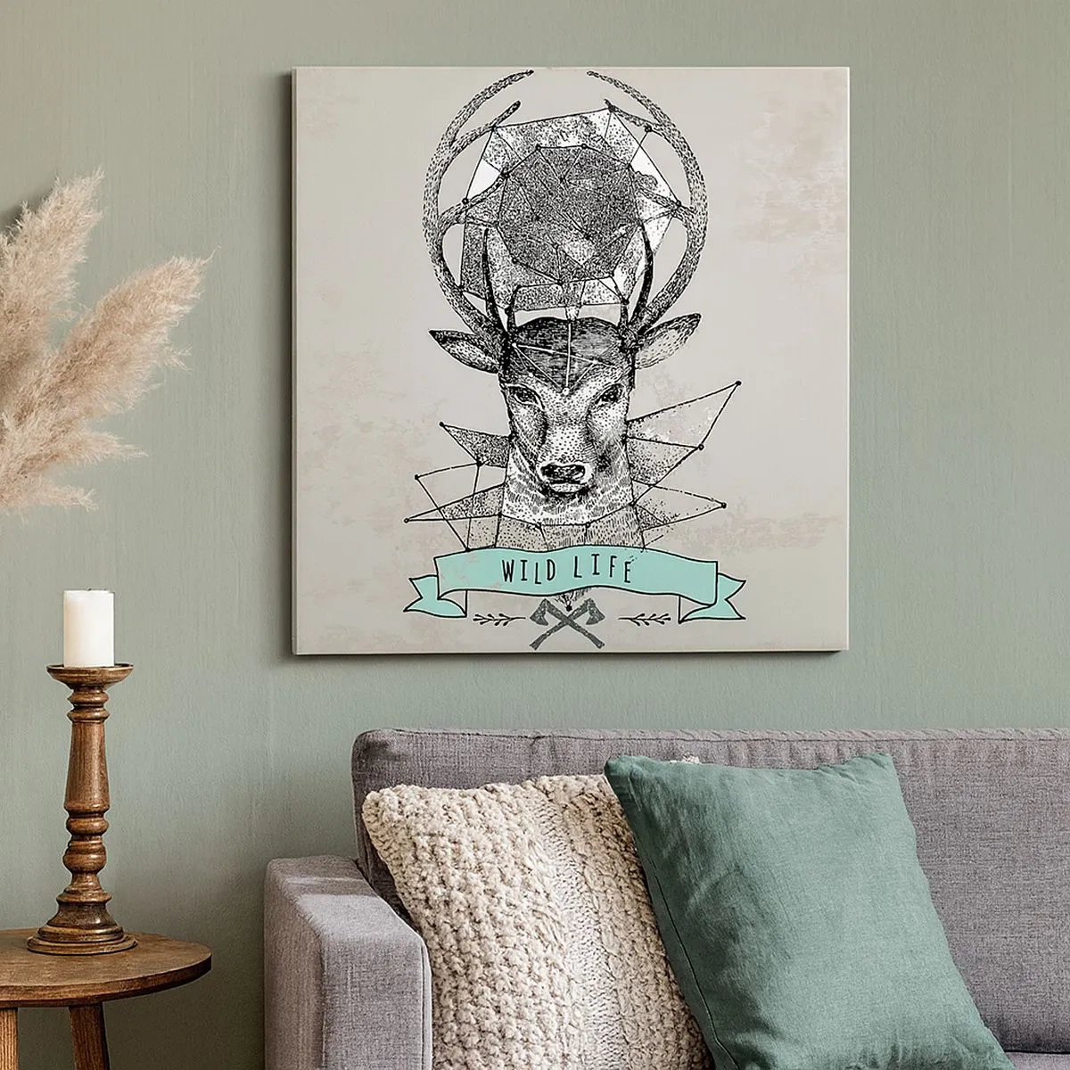 Bild auf Leinwand - Leinwandbild - St. sehen Hubertus - 30x30 cm