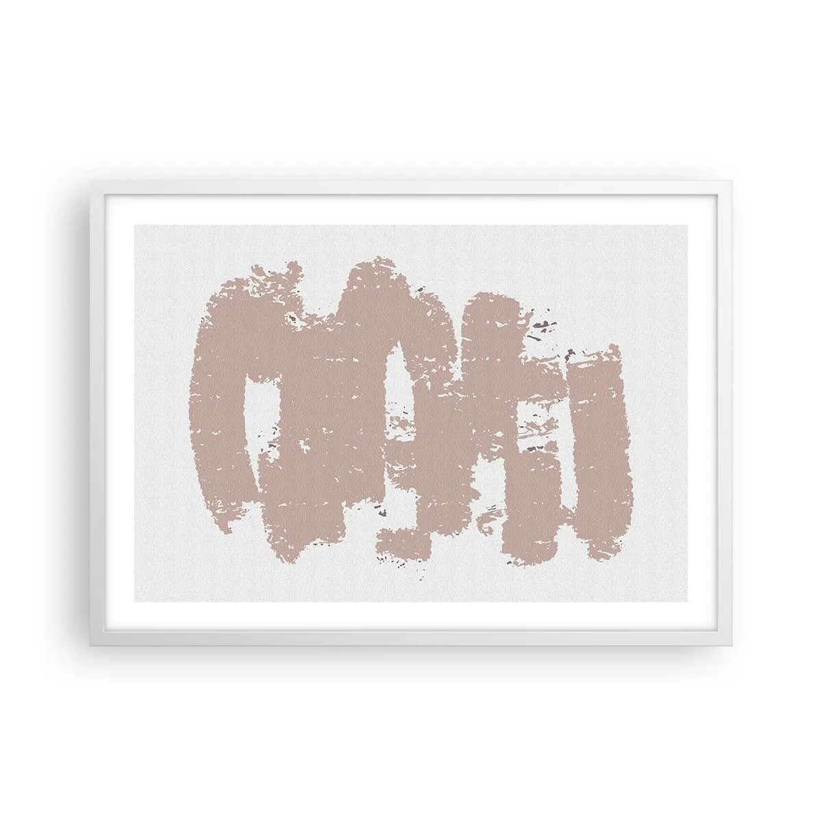 Poster in einem weißen Rahmen - Abstraktion in zartem Rosa - 70x50 cm