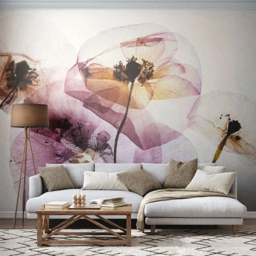 Selbstklebende Fototapete Deluxe Sticker - Transparente Körperblumen - Blumen, Garten, Stück - 350x256 cm