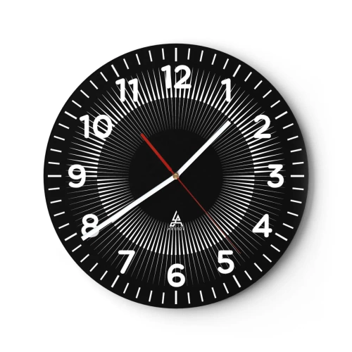 Wanduhr - Glasuhr - Schwarze Sonne - 30x30 cm