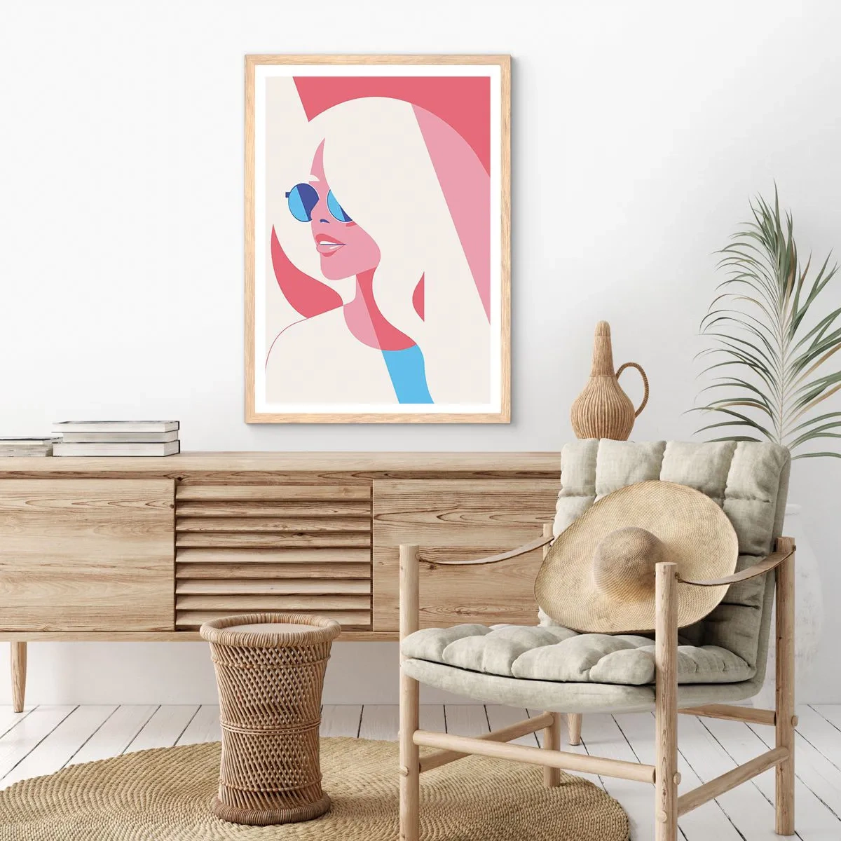 Poster in einem Rahmen aus heller Eiche - Es war eine Blondine... - 40x50 cm