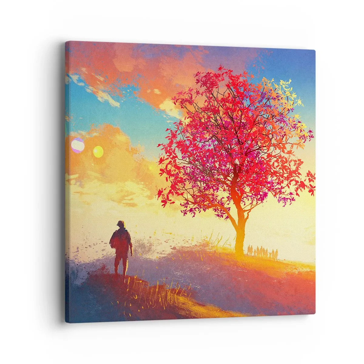 Bild auf Leinwand - Leinwandbild - Pilger am Ziel - 40x40 cm