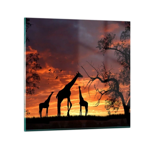 Glasbild - Bild auf glas - Ein kleines Abendessen mit deinen Liebsten - 60x60 cm