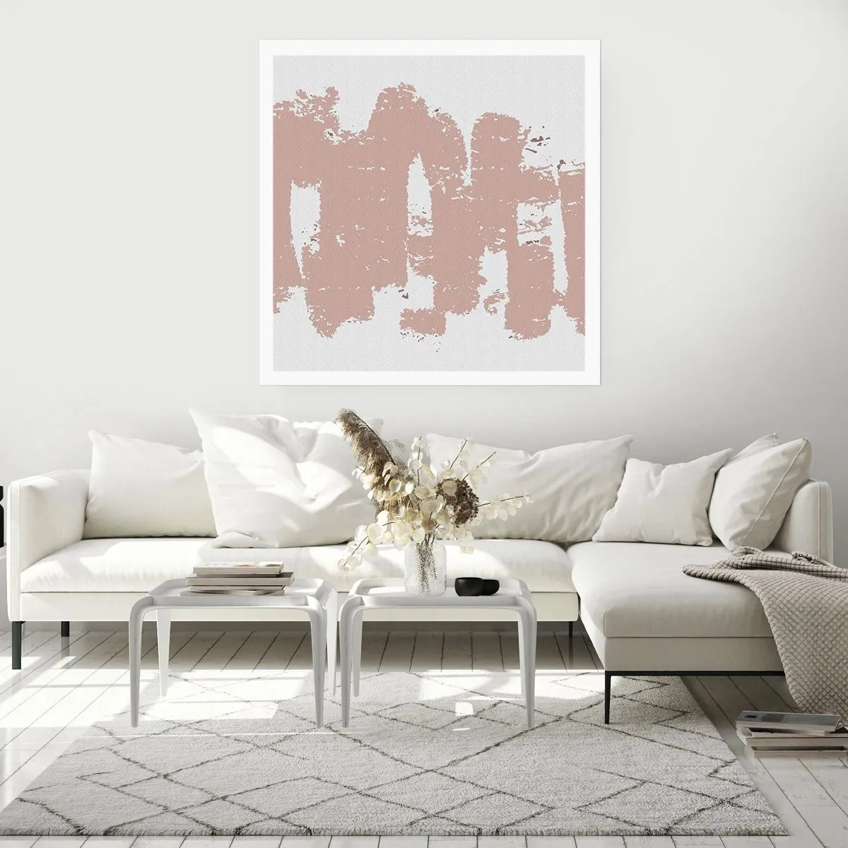 Poster - Abstraktion in zartem Rosa - 50x50 cm