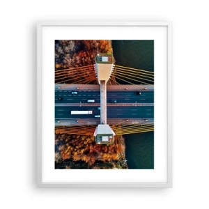 Poster in einem weißen Rahmen - Jenseits der Gewässer, jenseits der Wälder - 40x50 cm