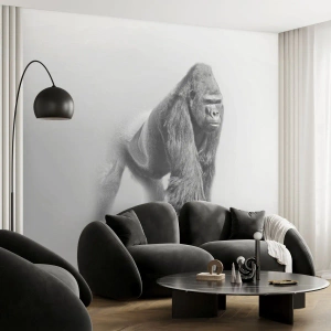 Selbstklebende Fototapete Deluxe Sticker - Zuversichtlich in seiner Stärke - Tiere, Gorilla, Affe - 350x256 cm