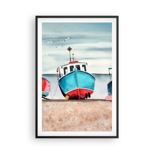 Poster in einem schwarzem Rahmen - Bereit zum Fang - 61x91 cm