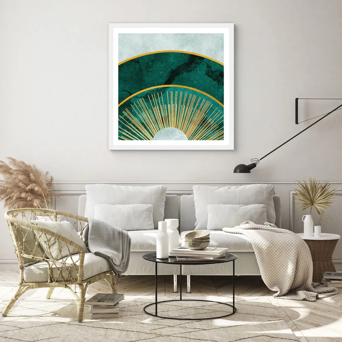 Poster in einem weißen Rahmen - Anderes Sonnensystem - 60x60 cm