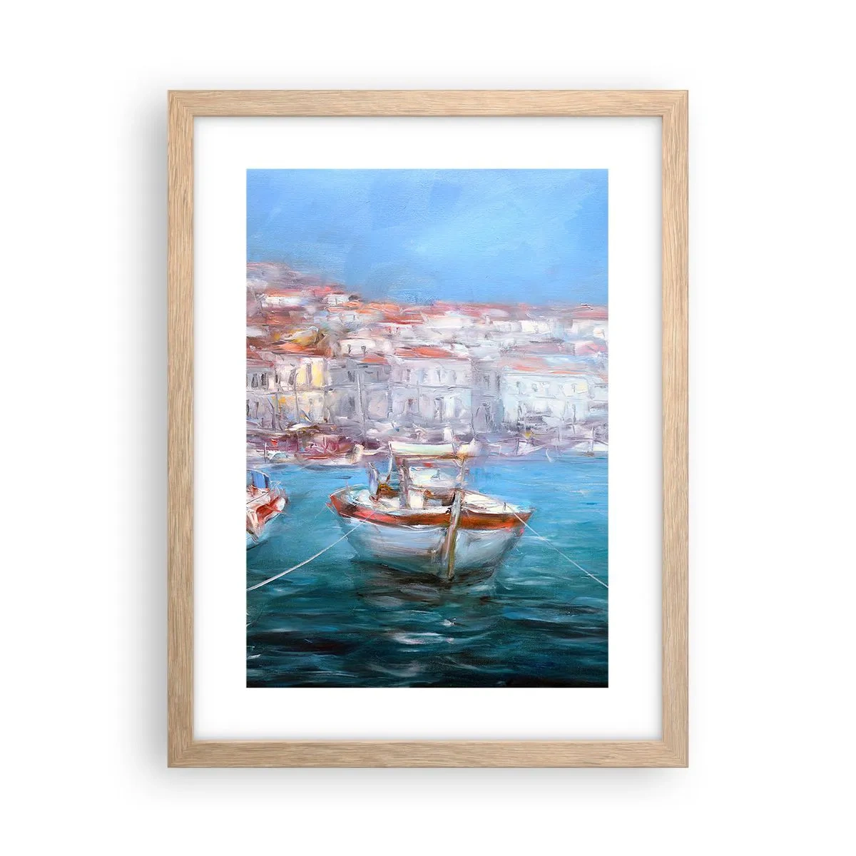 Poster in einem Rahmen aus heller Eiche - Italienische Bucht - 30x40 cm