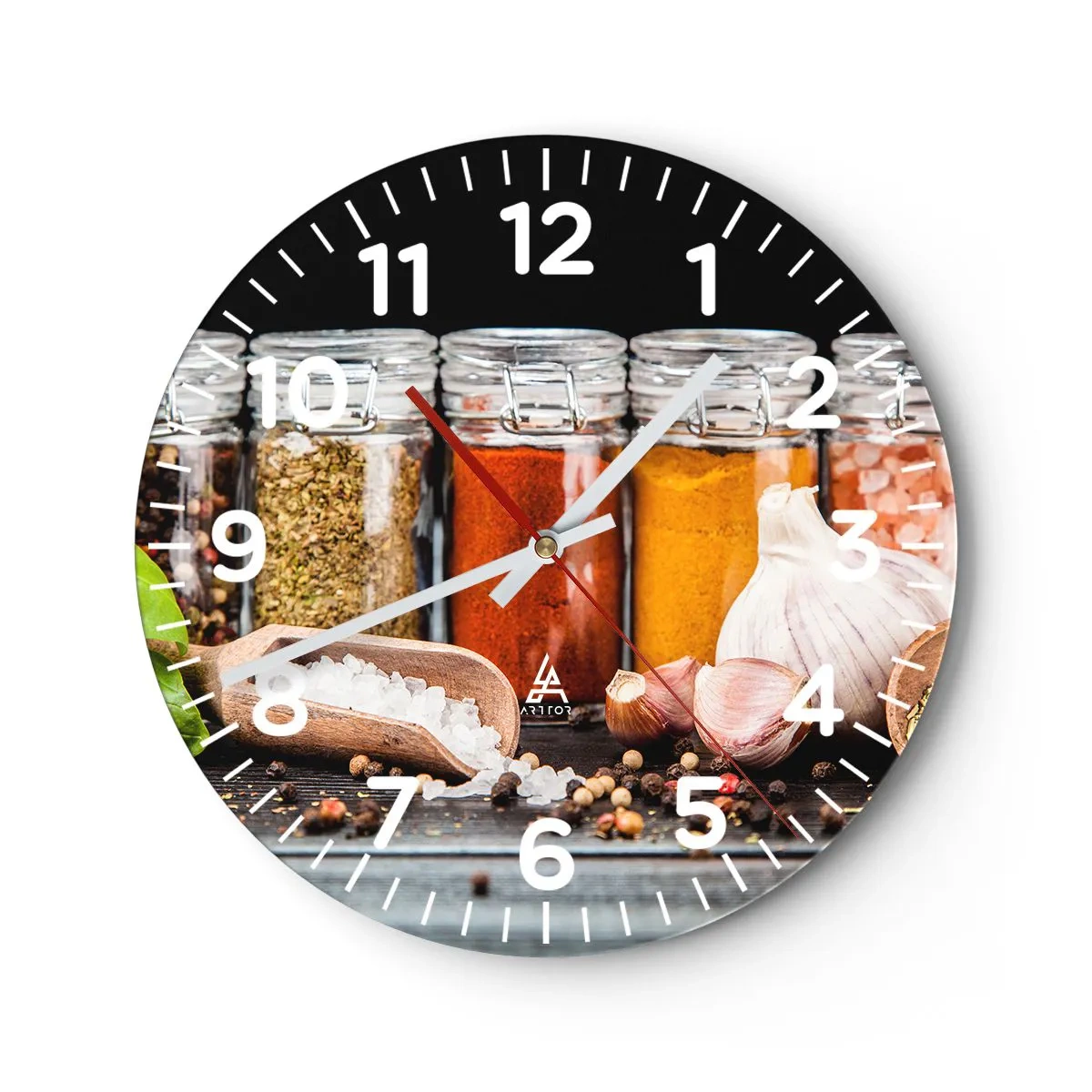 Wanduhr - Glasuhr - Für einen Geschmack des Lebens - 40x40 cm