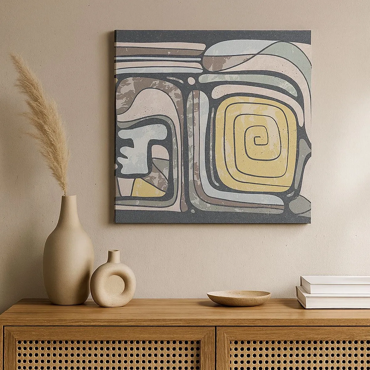 Bild auf Leinwand - Leinwandbild - Abstraktion im präkolumbianischen Geist - 30x30 cm