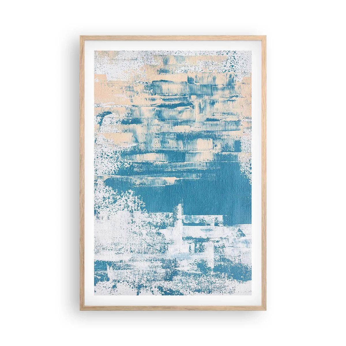 Poster in einem Rahmen aus heller Eiche - Durch einen Eiszapfen - 61x91 cm