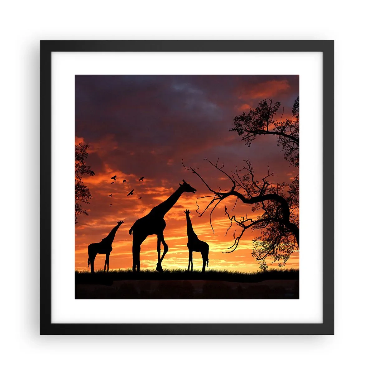 Poster in einem schwarzem Rahmen - Ein kleines Abendessen mit deinen Liebsten - 40x40 cm