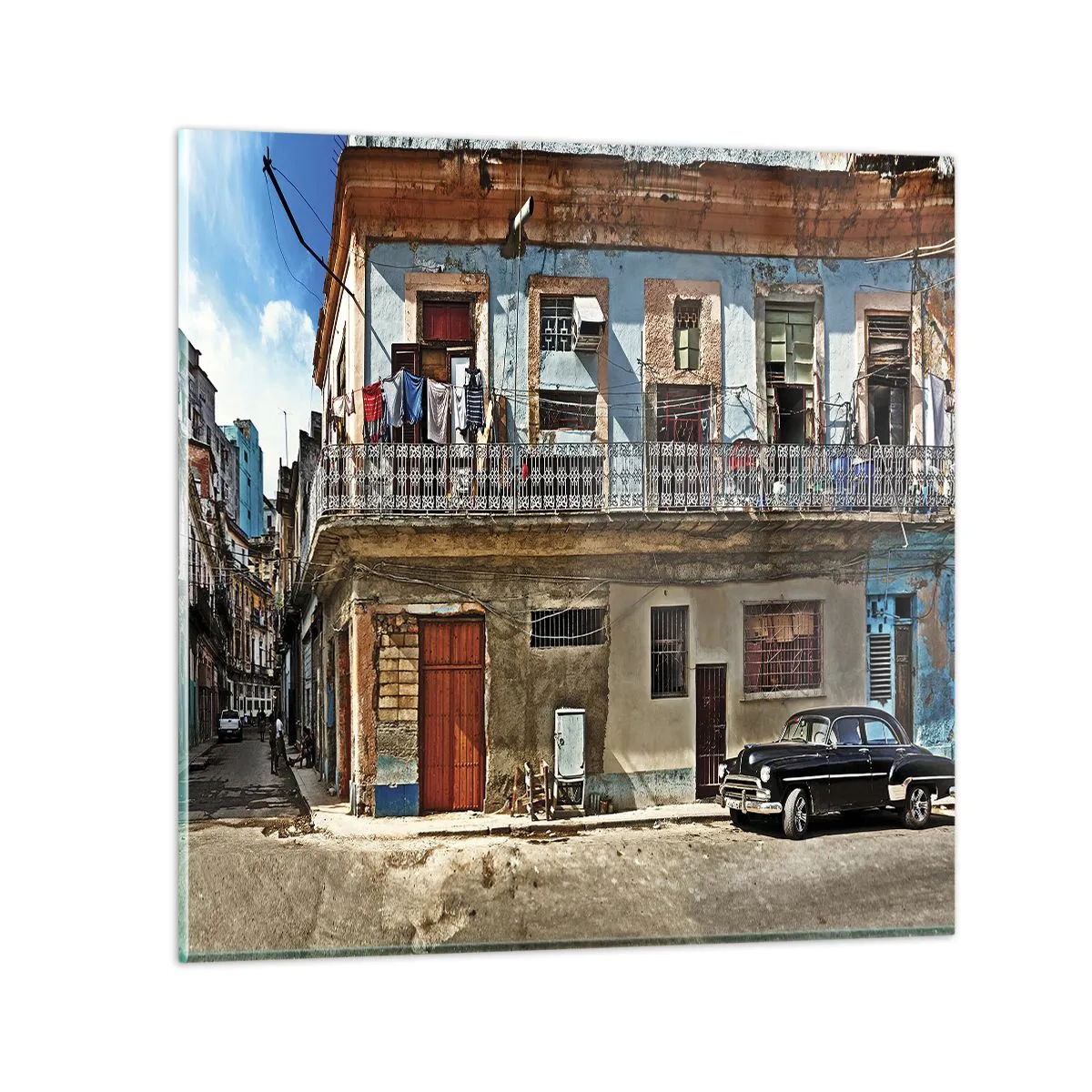 Glasbild - Bild auf glas - Havanna-Stimmung - 70x70 cm