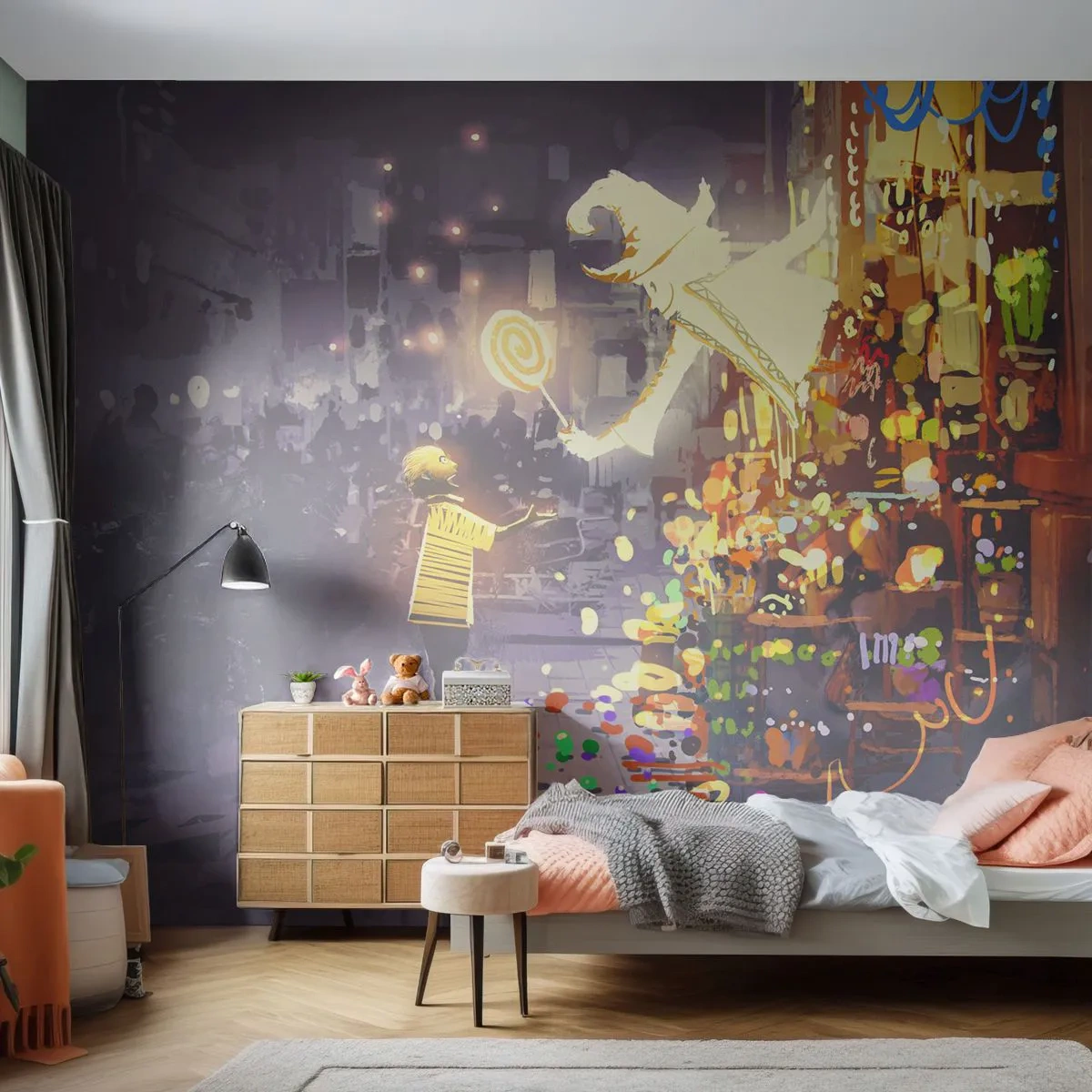 Selbstklebende Fototapete Deluxe Sticker - Magie ist da - Abstraktion, Fantasie, Für Kinder - 300x210 cm