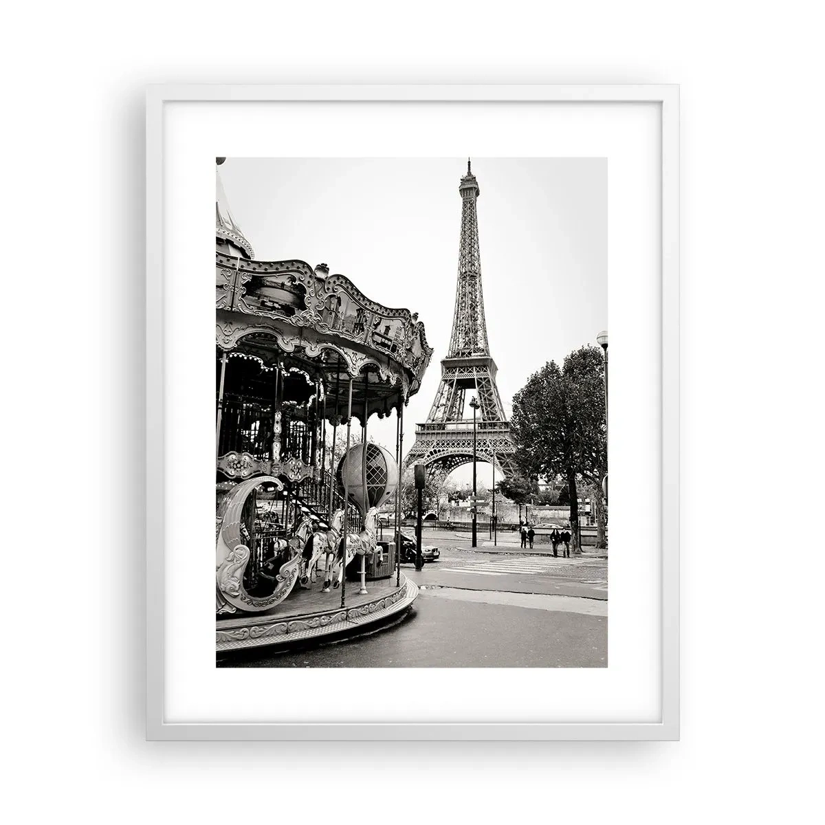 Poster in einem weißen Rahmen - So lustig ist es nur in Paris - 40x50 cm