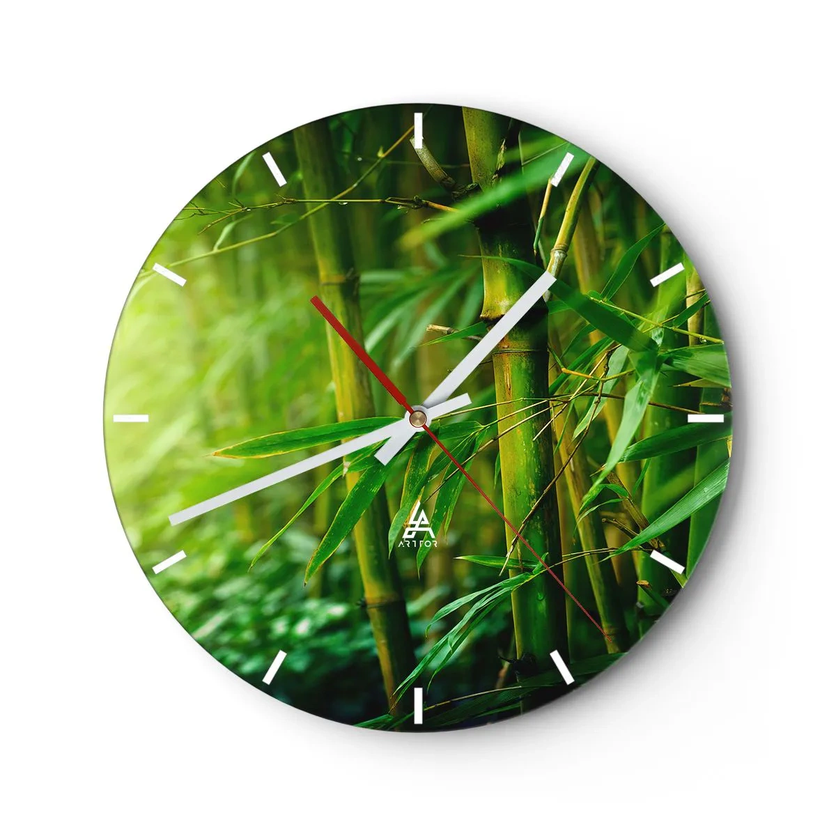 Wanduhr - Glasuhr - Lerne Grün selbst kennen - 40x40 cm