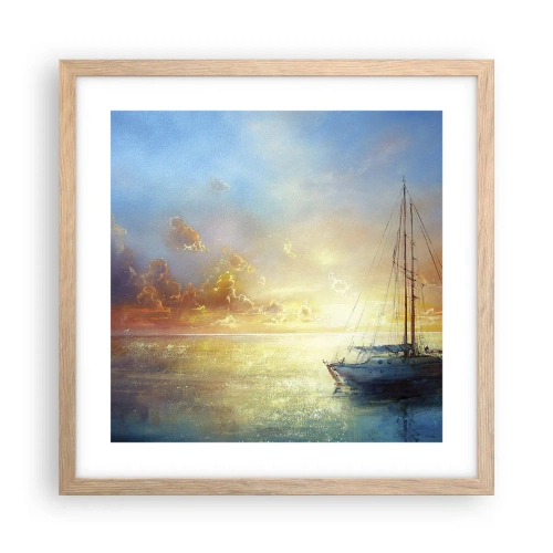 Poster in einem Rahmen aus heller Eiche - In einer goldenen Bucht - 40x40 cm