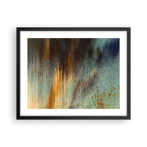 Poster in einem schwarzem Rahmen - Eine nicht zufällige farbenfrohe Komposition - 50x40 cm