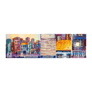 Fototapetenmuster Standard Eco - Stadt wie aus einem Märchen - Stück, Mietshäuser, Stadt - 100x30 cm