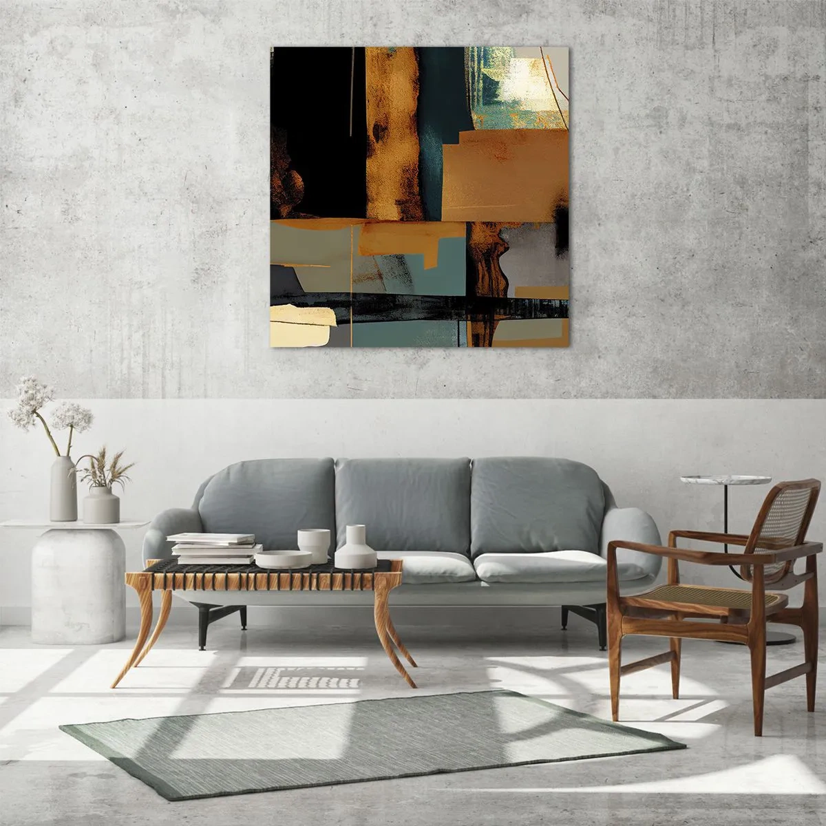 Glasbild - Bild auf glas - Abstraktion – Licht und Schatten - 30x30 cm