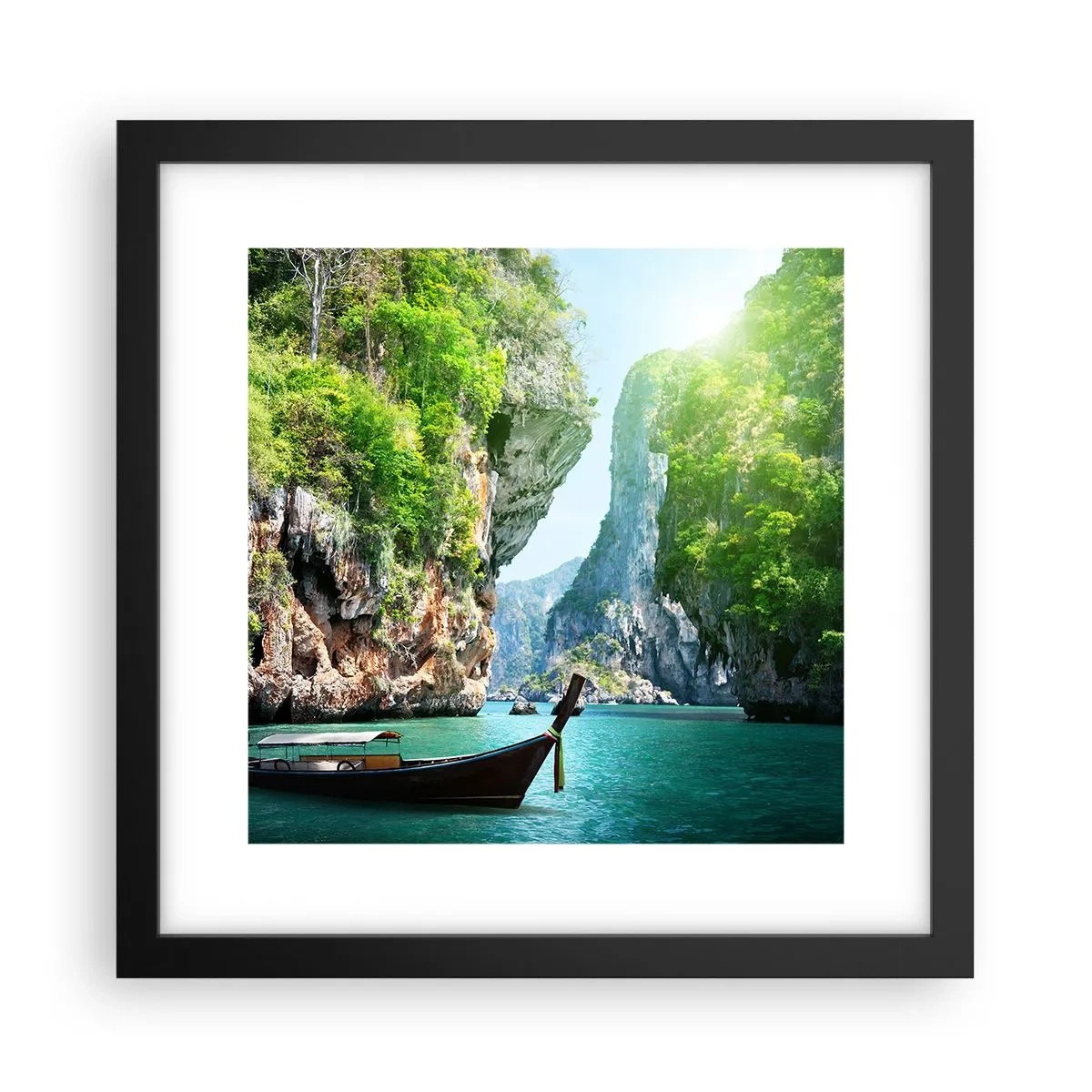 Poster in einem schwarzem Rahmen - Eine Einladung zu einer exotischen Reise - 30x30 cm