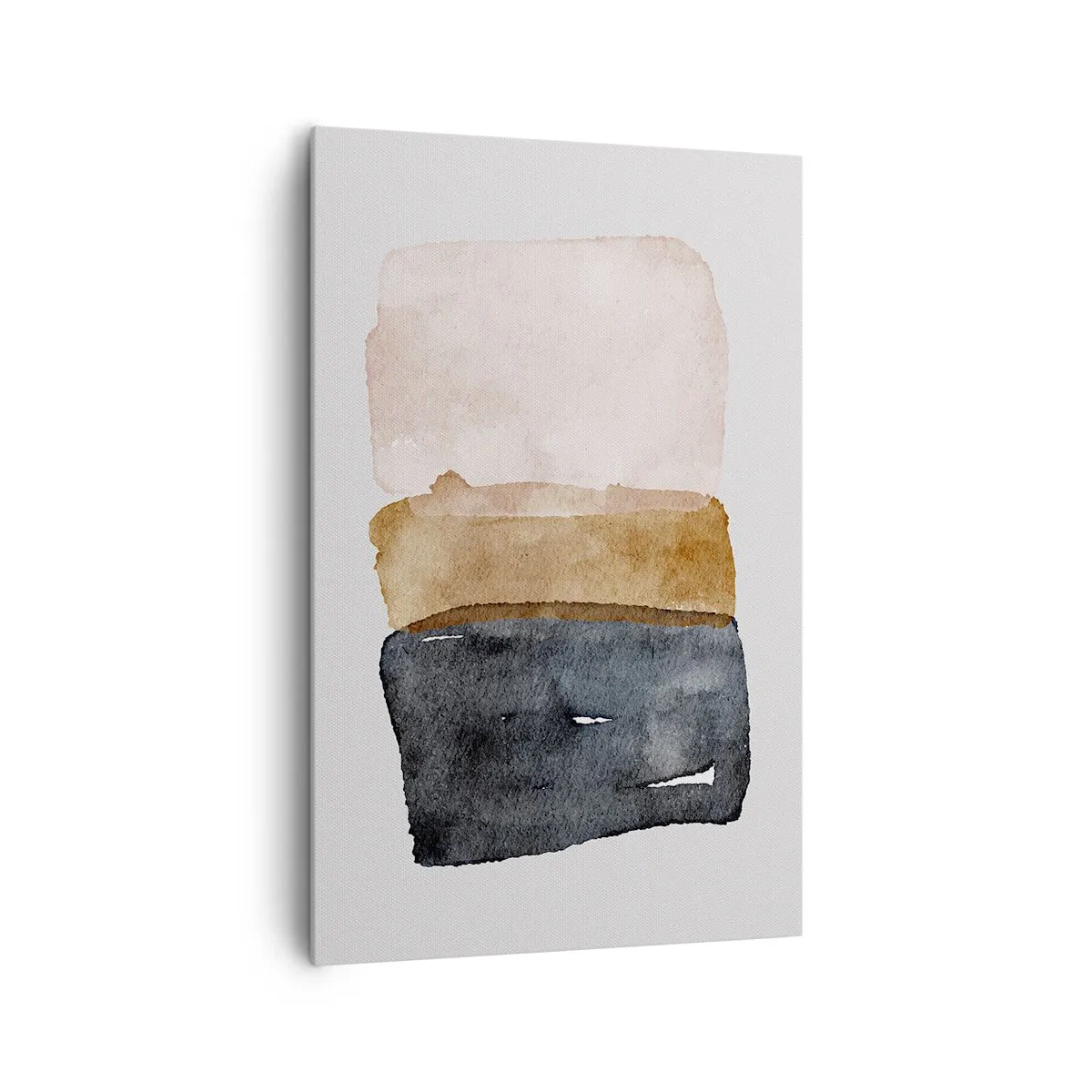 Bild auf Leinwand - Leinwandbild - Eine minimalistische Komposition aus drei Rechtecken in Erdtönen. - 80x120cm - Die Komposition der Farben der Erde - Moderne Wanddekoration für Wohnzimmer und Schlafzimmer ARTTOR
