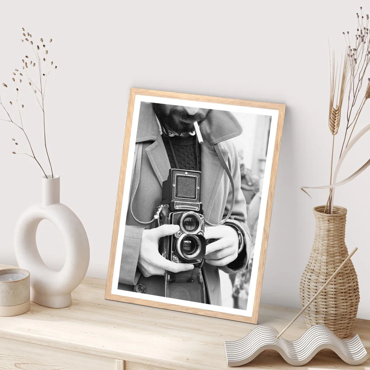 Poster in einem Rahmen aus heller Eiche - Retro-Stil - 50x70 cm