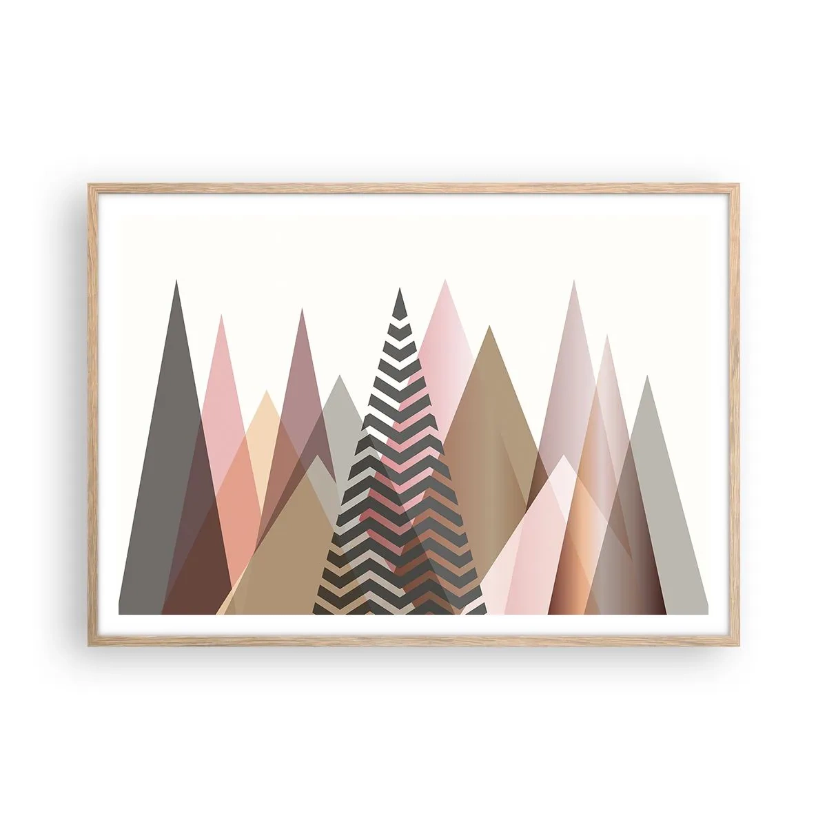 Poster in einem Rahmen aus heller Eiche - Pyramidale Aussicht - 100x70 cm