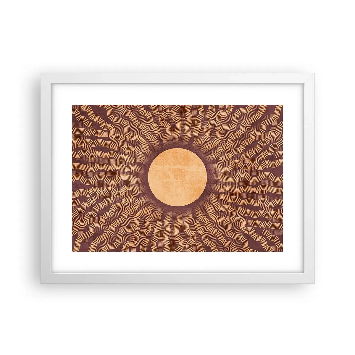 Poster in einem weißen Rahmen - Sonnensymbol - 40x30 cm