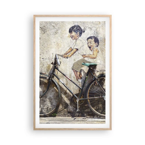 Poster in einem Rahmen aus heller Eiche - Richtig oder falsch? - 61x91 cm