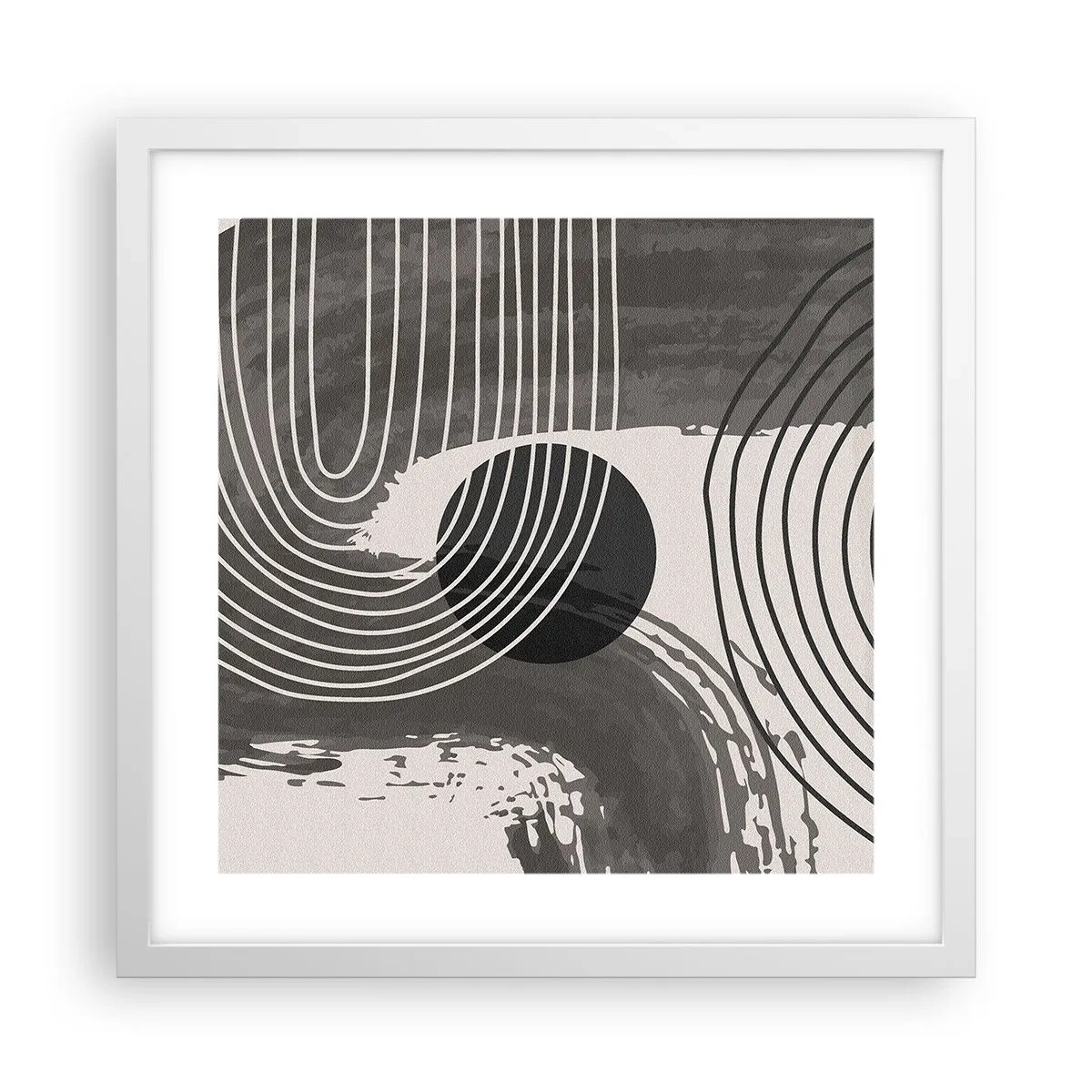 Poster in einem weißen Rahmen - Oval gewinnt - 40x40 cm