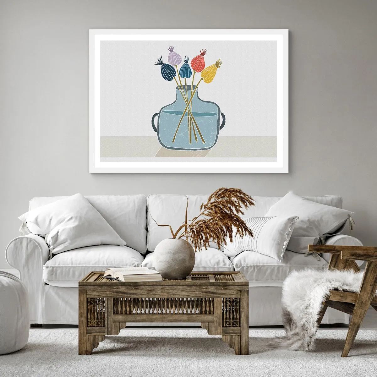 Poster in einem weißen Rahmen - Es ist mucksmäuschenstill - 30x30 cm