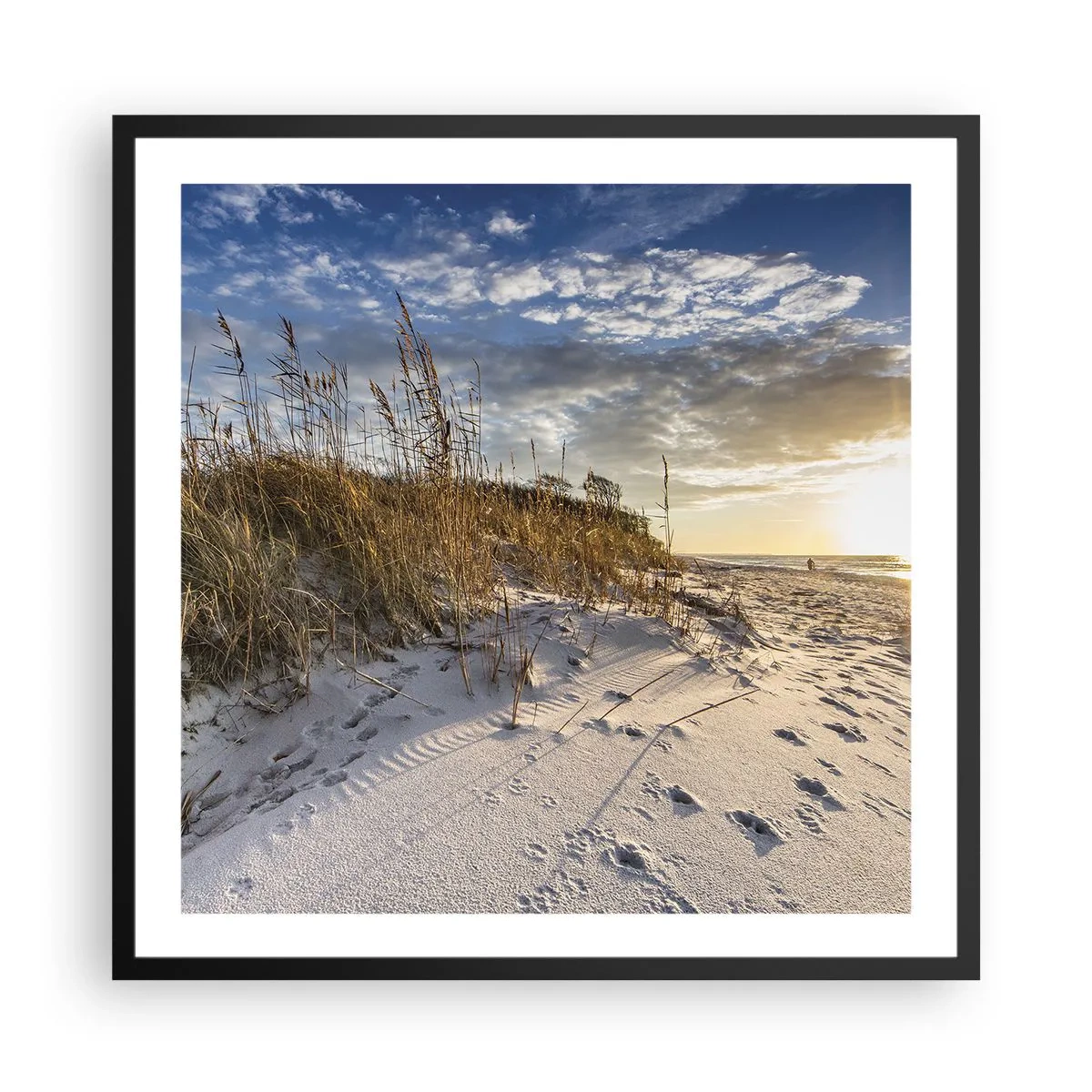 Poster in einem schwarzem Rahmen - Einladung zu einem Spaziergang - 60x60 cm