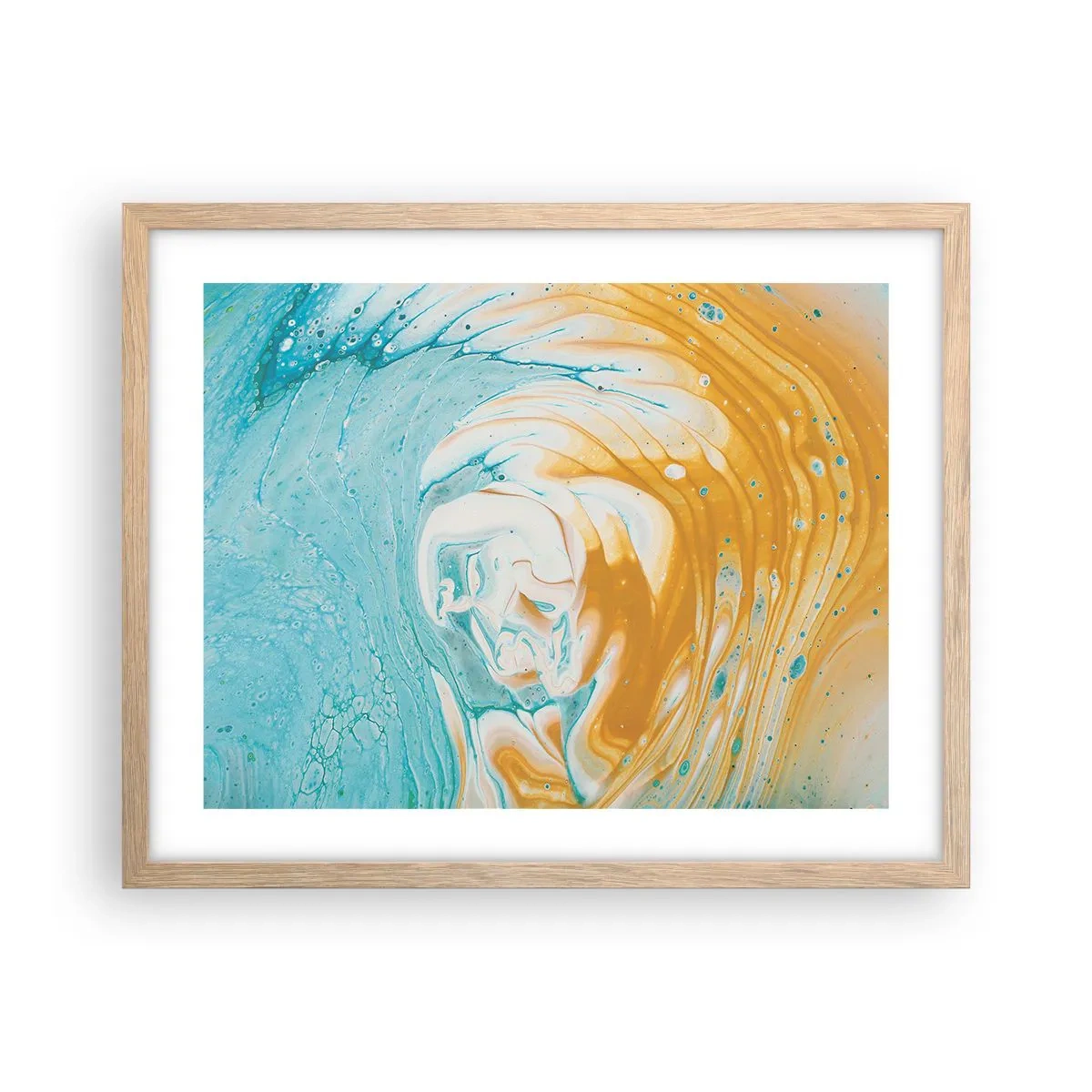 Poster in einem Rahmen aus heller Eiche - Pastellwirbel - 50x40 cm