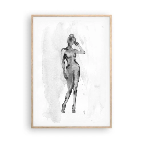Poster in einem Rahmen aus heller Eiche - Eine Studie über das Ideal der Weiblichkeit - 70x100 cm