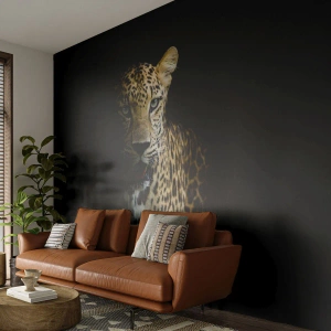 Selbstklebende Fototapete Deluxe Sticker - Dunkle Schönheit - Tiere, Leopard, Wilde Katze - 100x70 cm