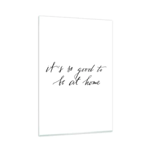 Glasbild - Bild auf glas - Kalligrafischer Schriftzug auf weißem Hintergrund - 80x120cm - Die ganze Wahrheit - Moderne Wanddekoration für Wohnzimmer und Schlafzimmer ARTTOR