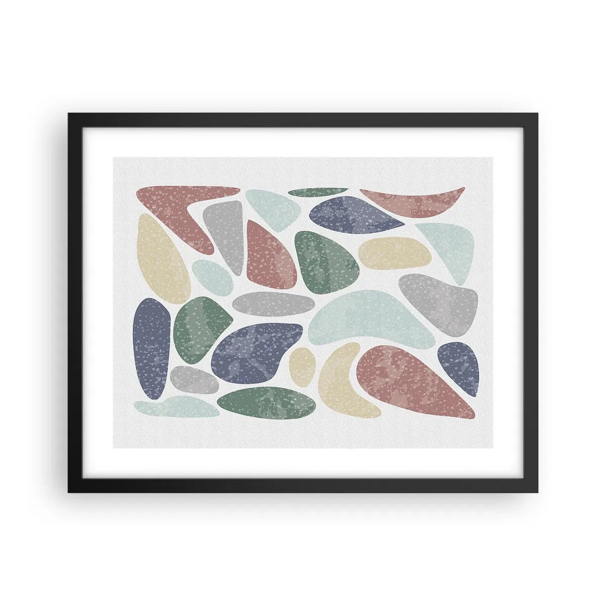 Poster in einem schwarzem Rahmen - Mosaik aus pulverförmigen Farben - 50x40 cm