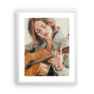 Poster in einem weißen Rahmen - Konzert für Gitarre und Mädchenherz - 40x50 cm